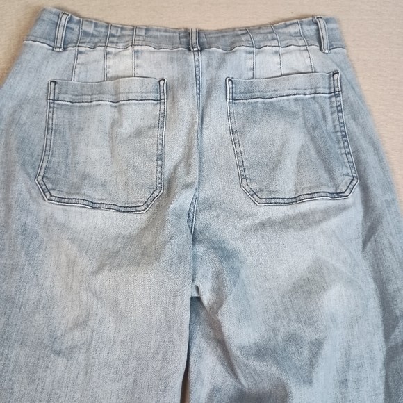 Anthropologie Maeve The Colette Crop Wide Leg Boho Denim High Rise 35x24.5 Jeans - Picture 5 of 11